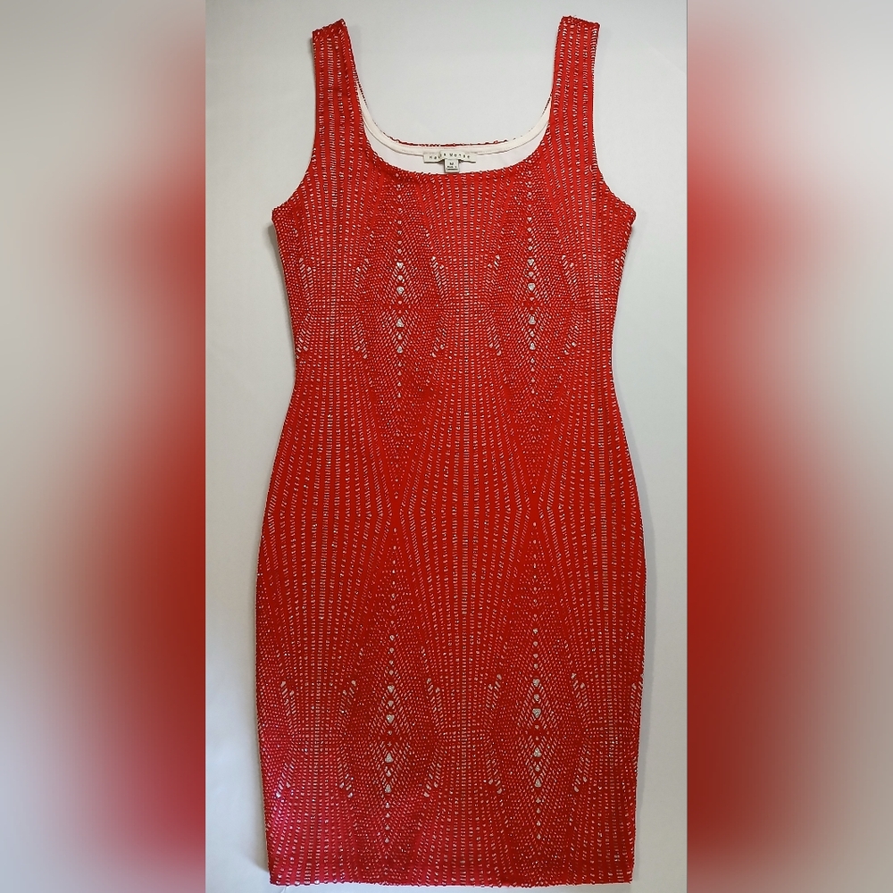 Red fitted dress